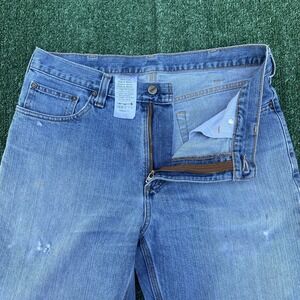 Carhartt Jeans Mens 35x33" Blue Workwear 5 Pocket Distressed Straight 101483-980